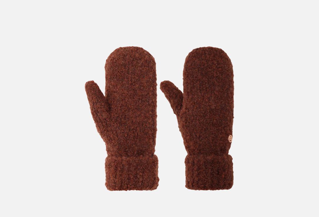 Изображение товара Теплые варежки Sensana для женщин из букле и шерсти, коричневый цвет