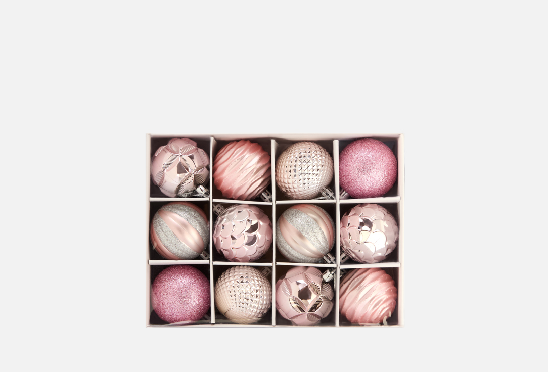 Изображение товара Набор шаров Лавандовый микс 12 шт фиолетовые пластиковые украшения для елки