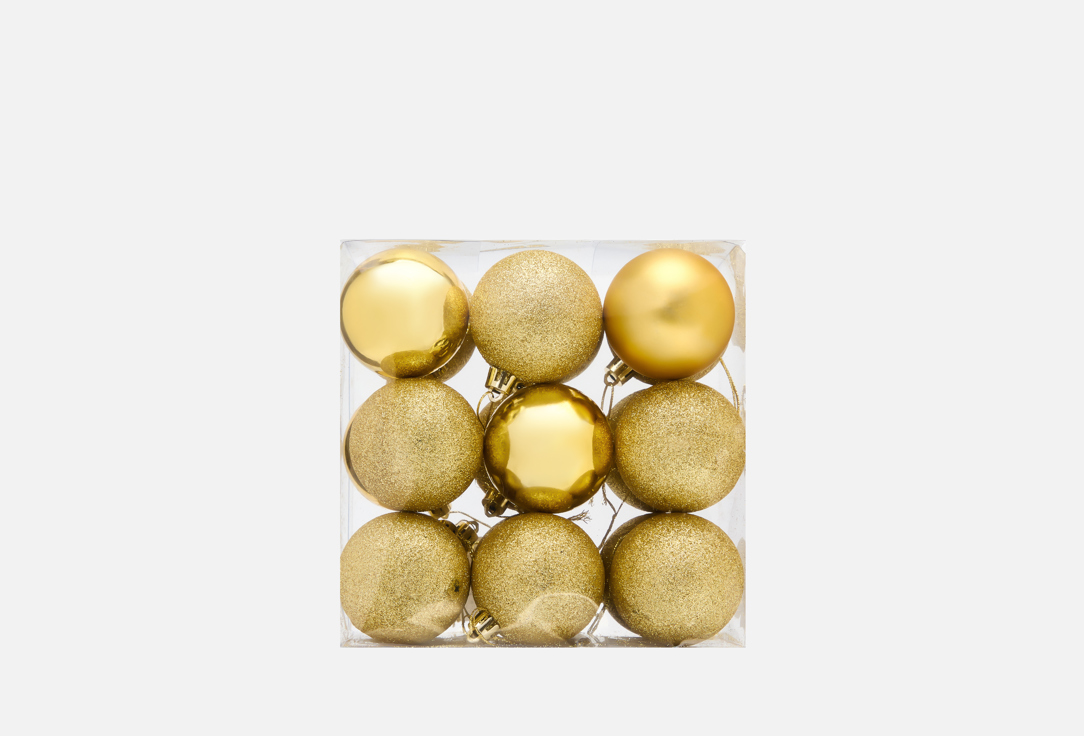 Изображение товара Набор шаров для елки Сияние волшебства золото 18 шт пластиковых украшений