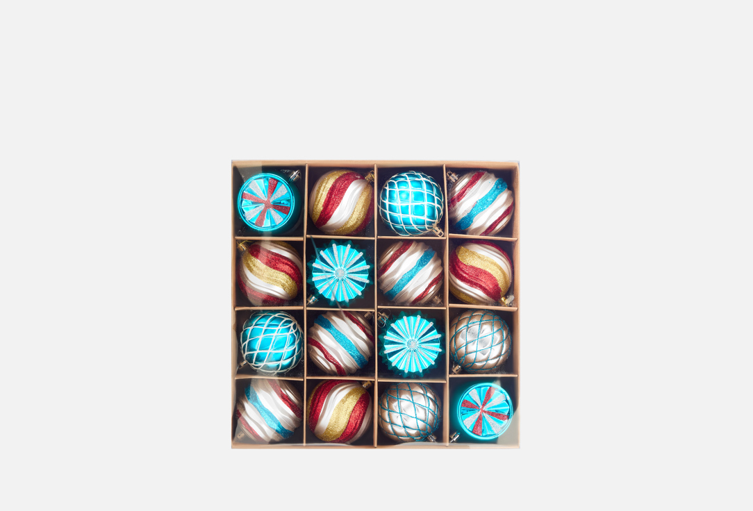 

Набор шаров B&H, Мультиколор, Новогодняя геометрия, мульти 16 шт