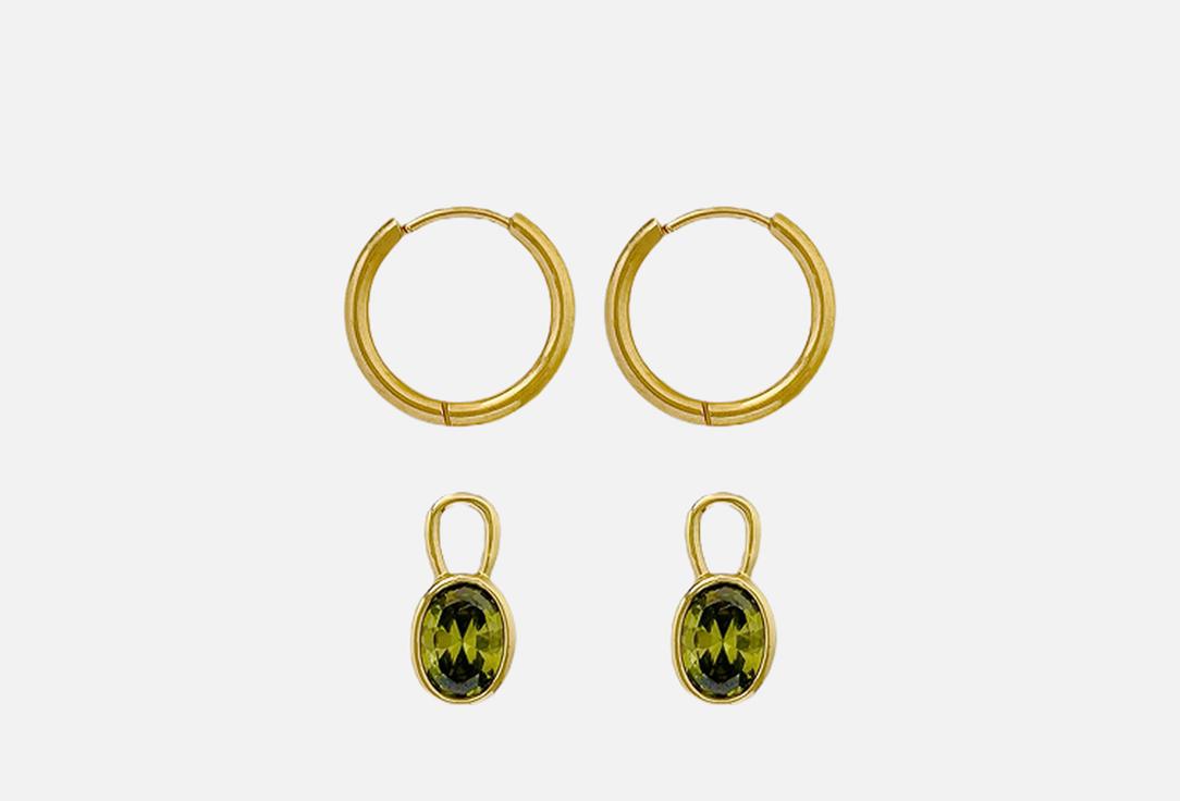 Изображение товара Серьги Soul Sister с зеленым камнем