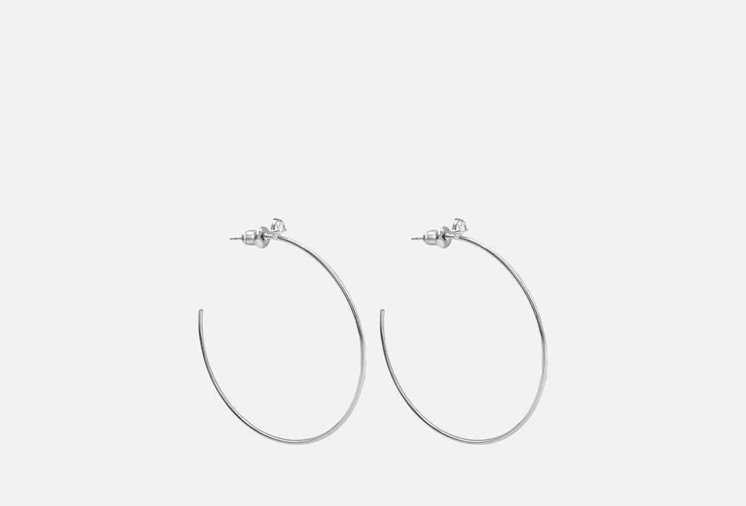 Изображение товара Эффектные женские серьги-кольца в стиле Old Money 5 см серебро бижутерный сплав