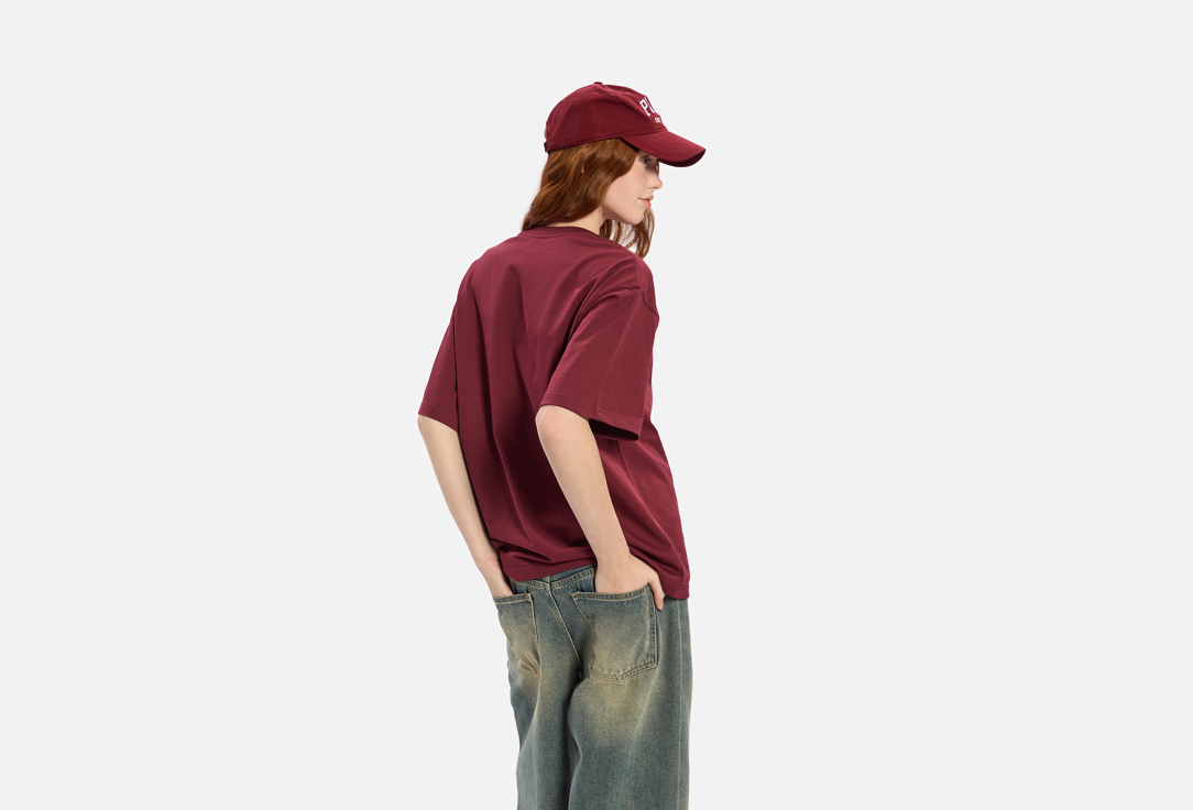 

Футболка МОСПОШИВ, Бордовый, Оверсайз S мл