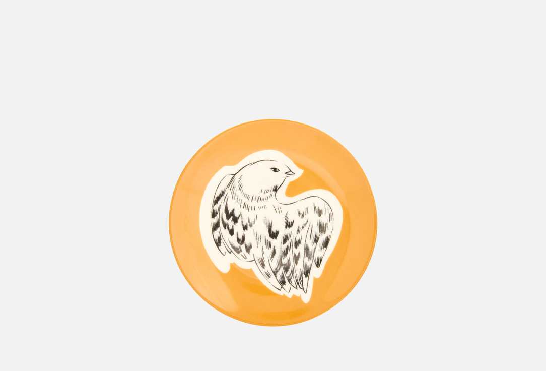 Изображение товара Тарелка десертная Хохлома х Алена Ахмадуллина Перья на золоте, 16 см