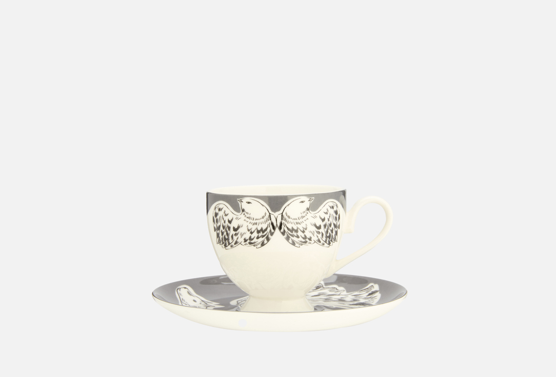 

Кофейная пара ХОХЛОМА Х АЛЕНА АХМАДУЛЛИНА, Принт, Перья в черном 1 пар