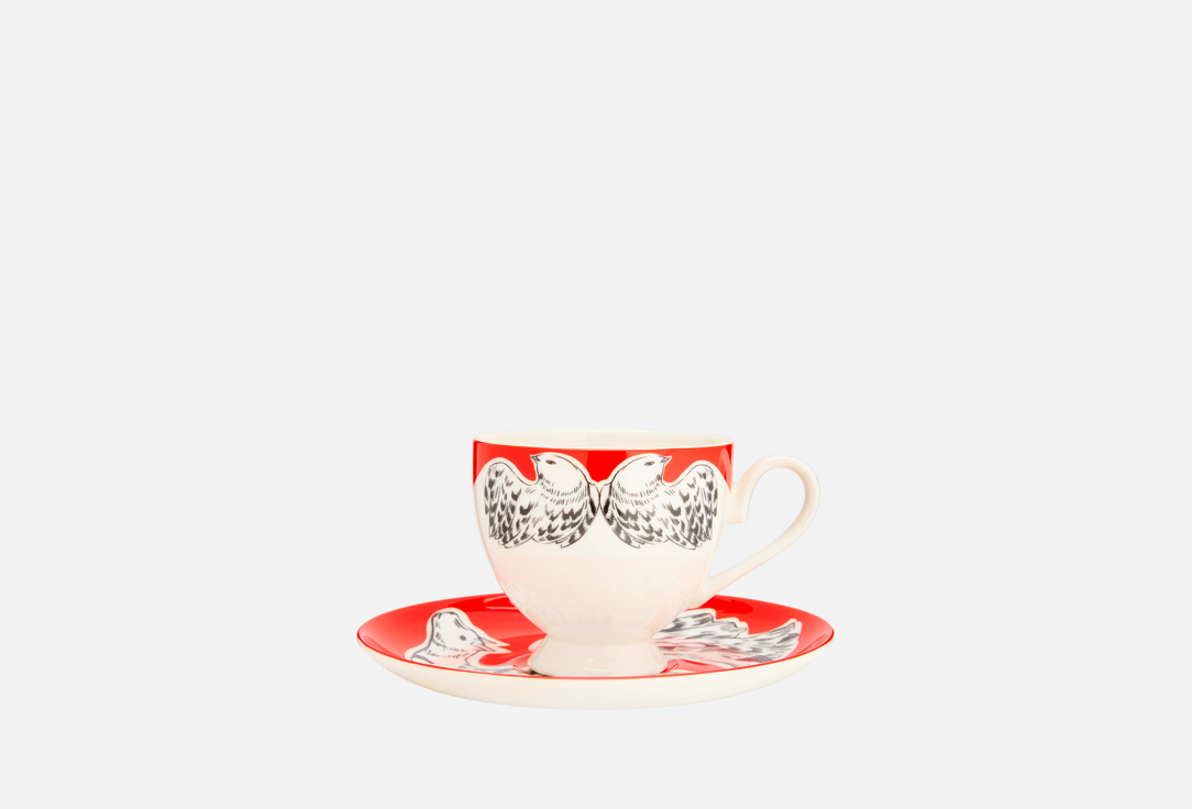 

Кофейная пара ХОХЛОМА Х АЛЕНА АХМАДУЛЛИНА, Принт, Перья в красном 1 пар