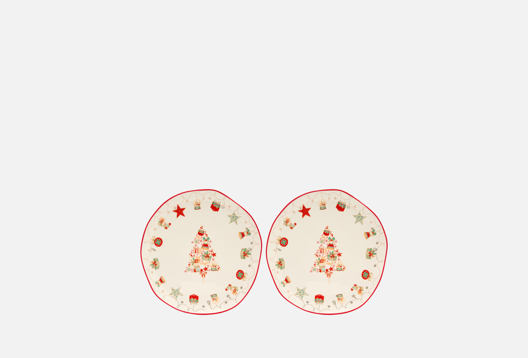 

Набор обеденных тарелок MYATASHOP, Принт, Christmas Gift, 26 см 26 см