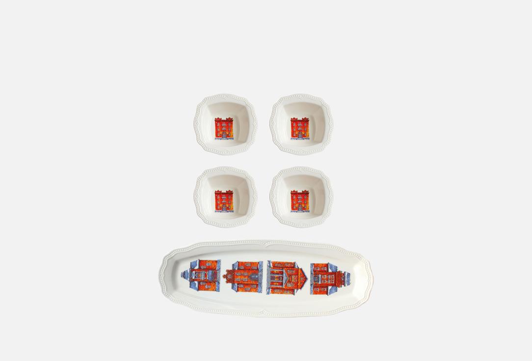 

Набор посуды MYATASHOP, Принт, Snow Town 5 шт