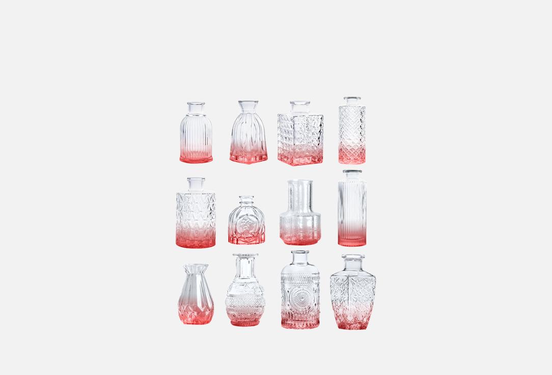 Изображение товара Набор стеклянных декоративных ваз Solmax розовый