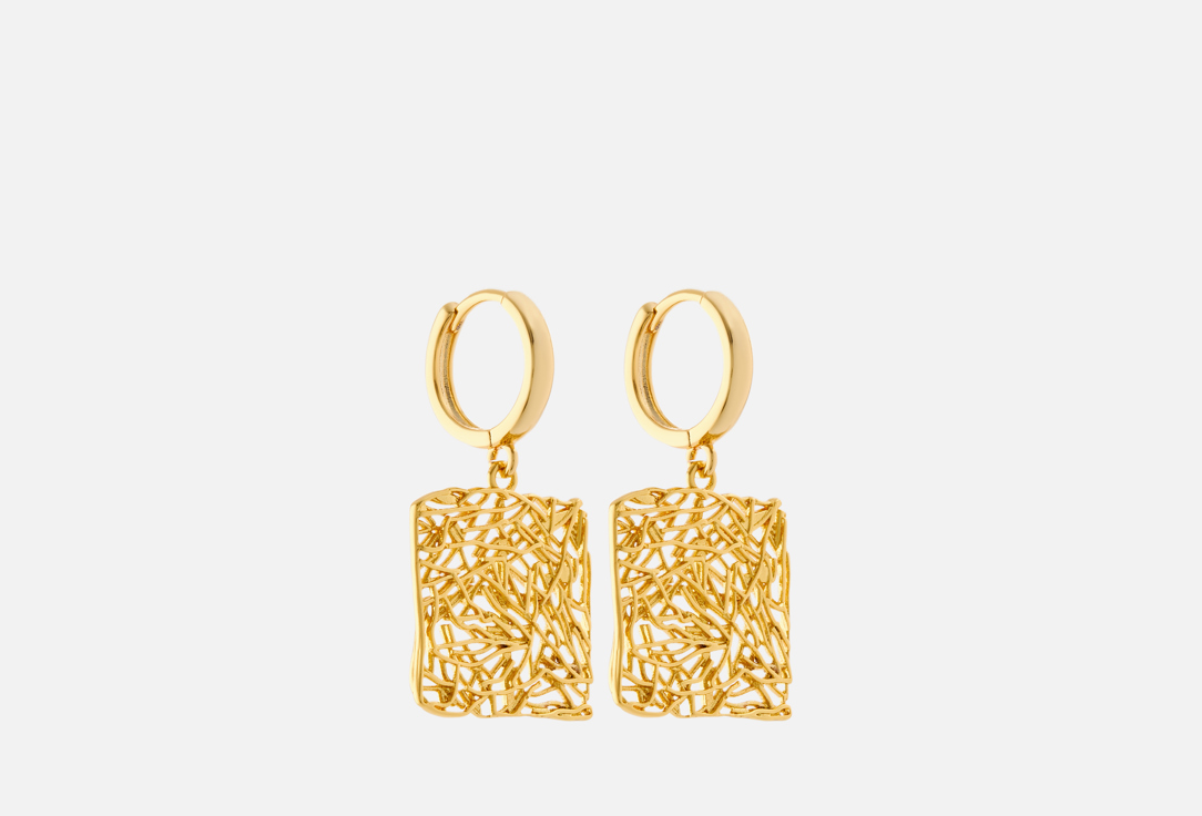 

Серьги-трансформеры HOTEI, С ажурным квадратом 2 шт