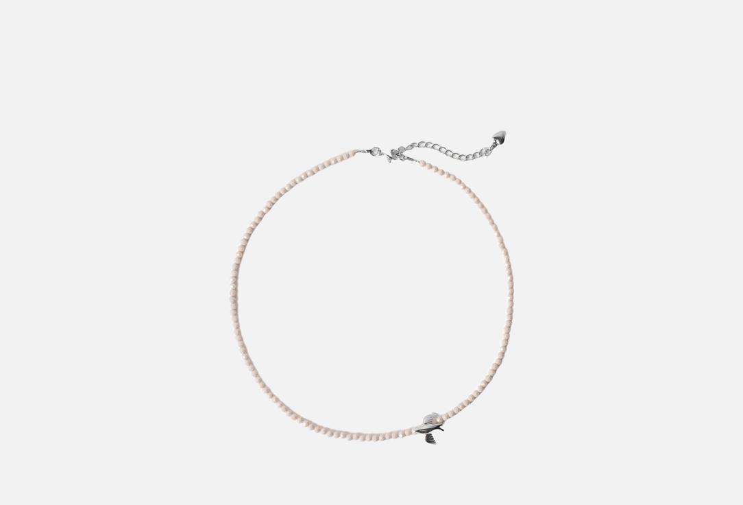 Изображение товара Колье MOMENTS BEADS Swallow из латунь с цирконом родиевое покрытие для женщин