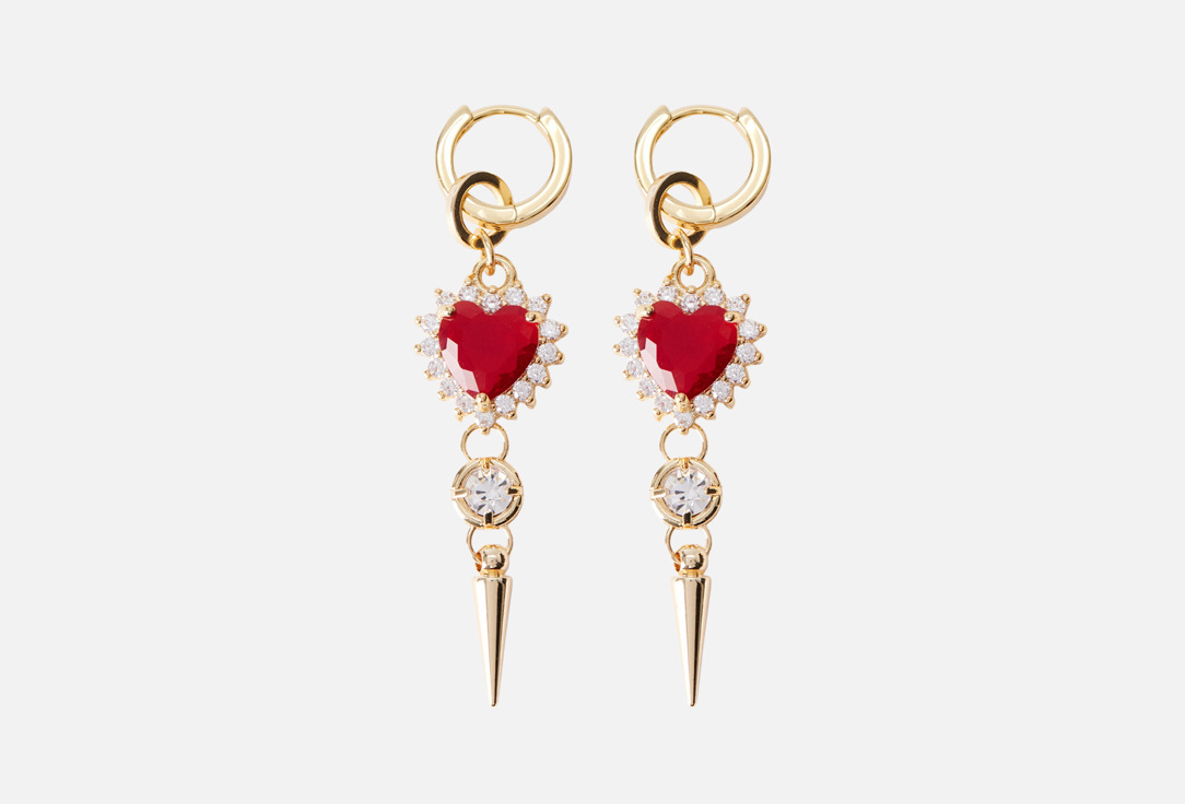 Изображение товара Стильные серьги Forat Heartbreaker Red Color с кристаллами для женщин