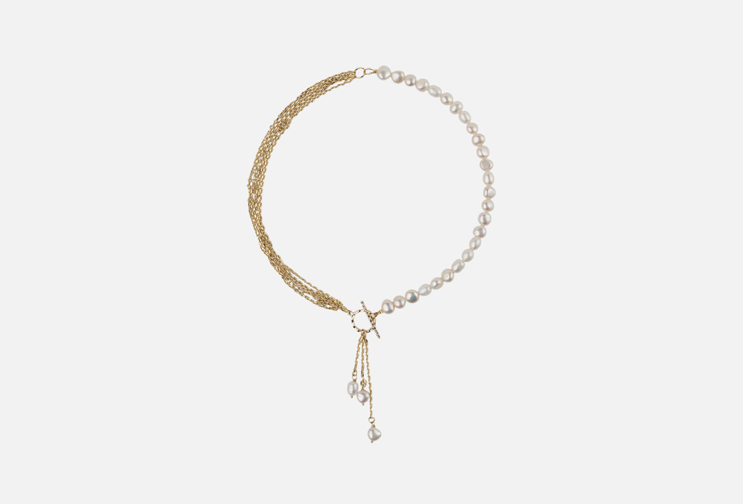 Изображение товара Колье 19.stone из жемчуга с галстуком из цепочек