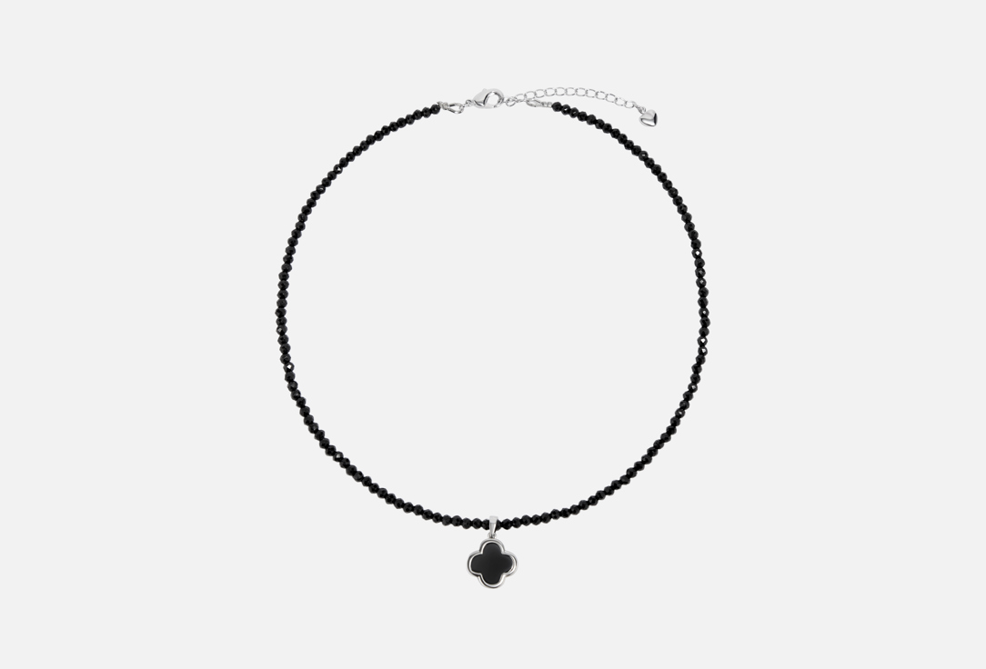 Изображение товара Колье 19.stone черное с клевером авторский ручной работы для женщин
