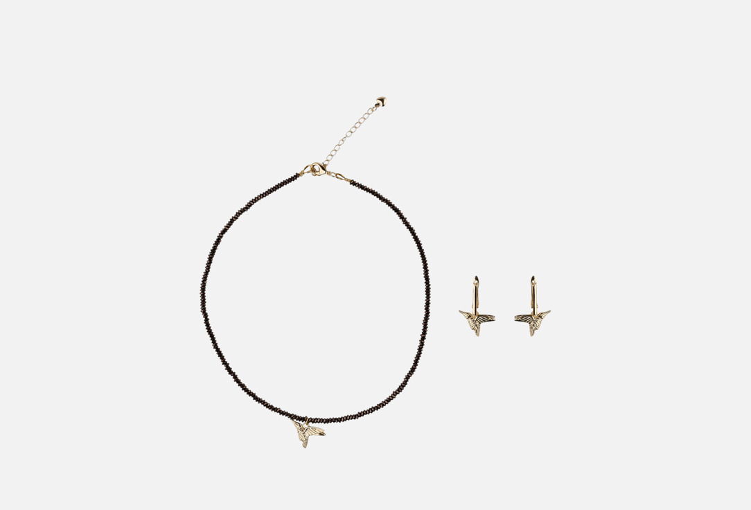 

Набор украшений 19.STONE, Коричневый с птичкой 3 шт