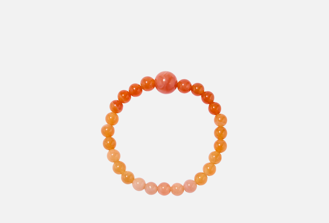 Изображение товара Браслет D. Stone из натуральных оранжевых камней с шармами 18-22 см
