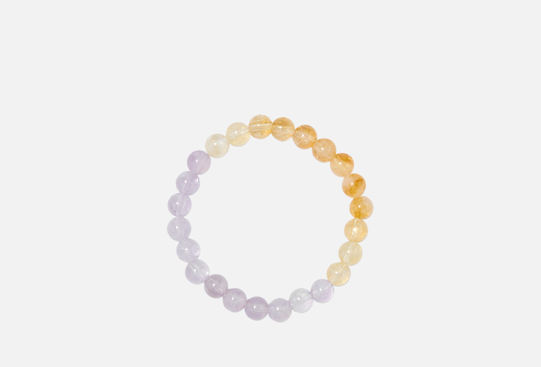 Изображение товара Браслет из натуральных камней D.Stone с цитрином и аметистом 18-22 см