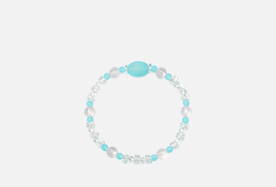 Изображение товара Натуральный браслет из камней D. Stone с морским халцедоном и кварцем