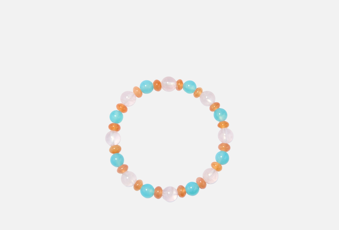 Изображение товара Браслет D.Stone из натуральных камней с розовым кварцем и халцедоном