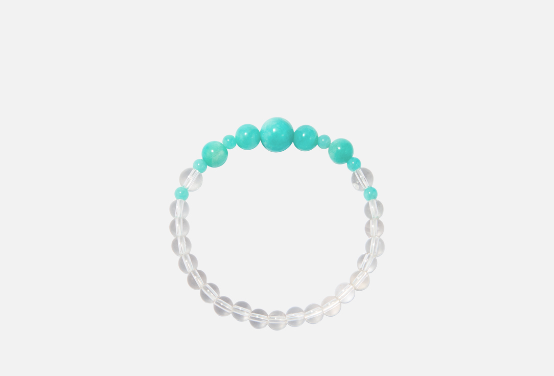 Изображение товара Браслет D. Stone из натуральных камней амазонит и кристалл 18-22 см