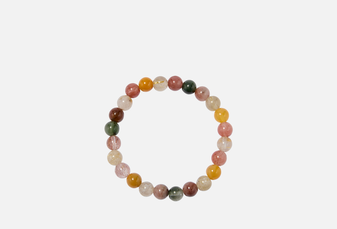 Изображение товара Браслет D.Stone из натуральных камней, многоцветный золотистый рутиллат, унисекс