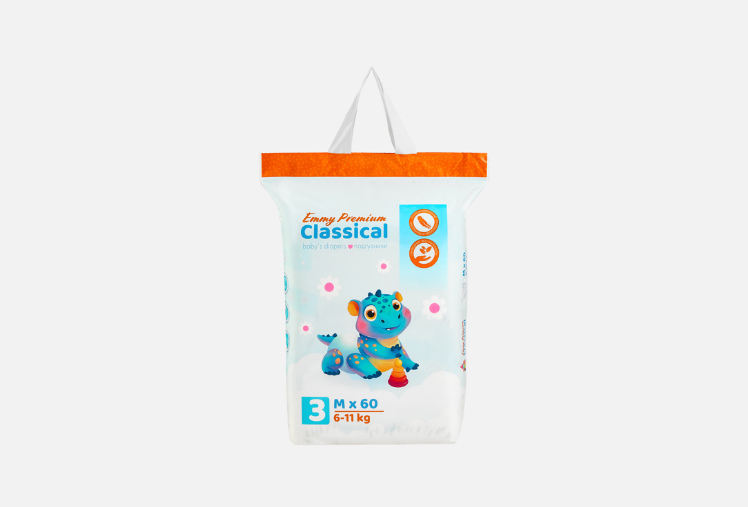 Изображение товара Подгузники Emmy Premium Classical M для детей 6-11 кг, 60 шт