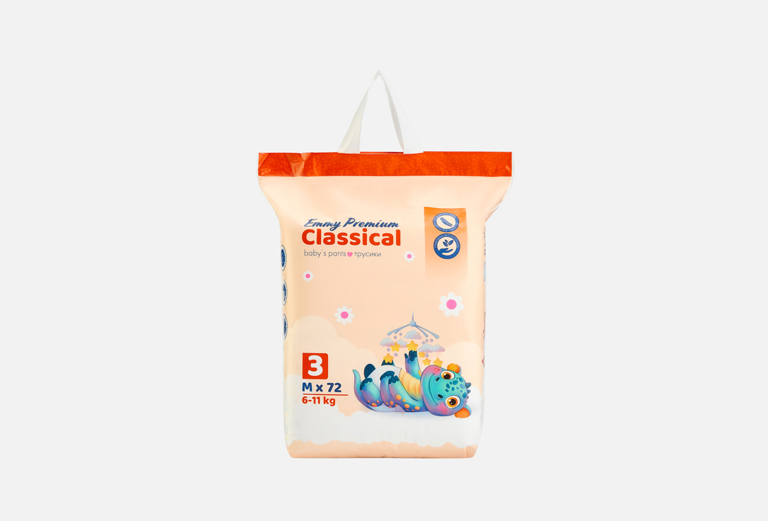 Изображение товара Трусики-подгузники Emmy Premium Classical M 6-11 кг 72 шт