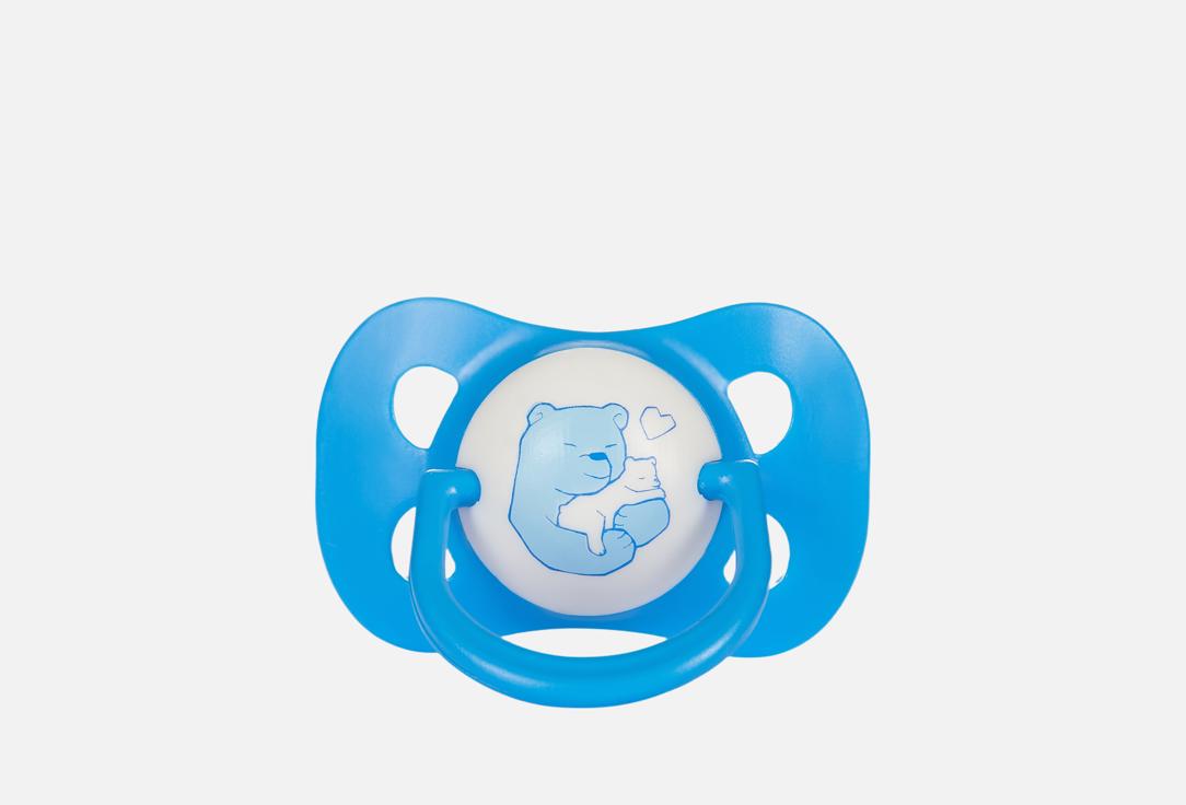 Изображение товара Пустышка для новорожденных ПОМА 0+ голубая латекс и полипропилен Россия