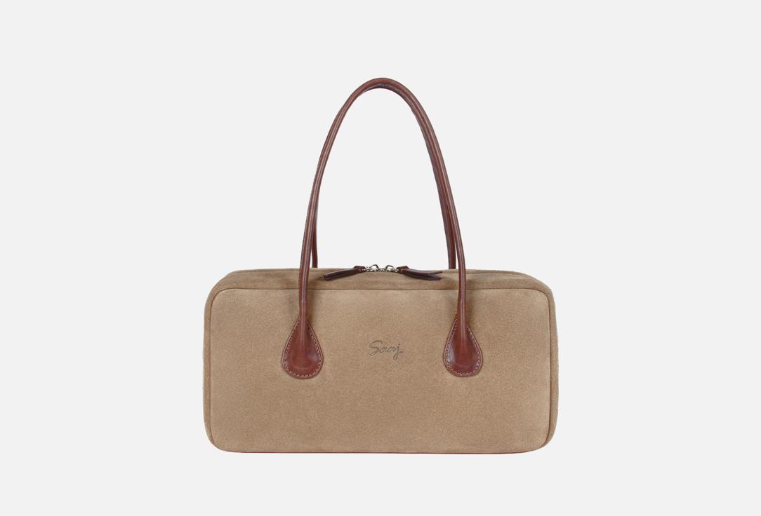 Изображение товара Замшевая сумка-багет SAAJ песочная