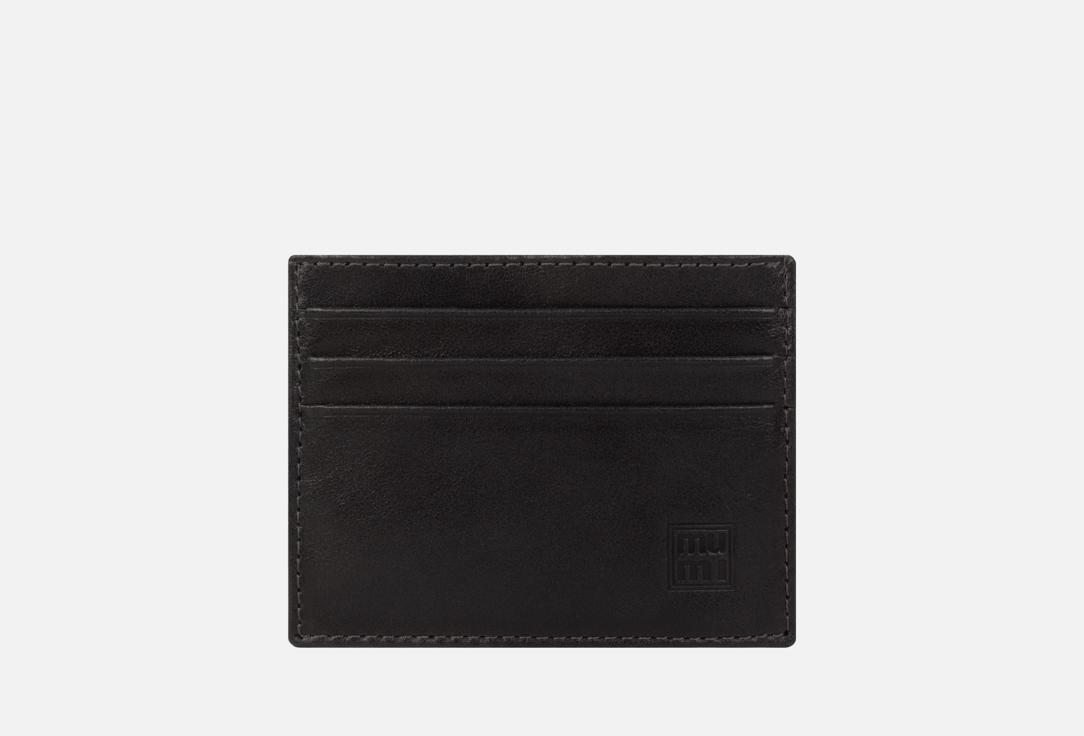Изображение товара Кожаный картхолдер Муми Каир из натуральной кожи черный стильный и компактный