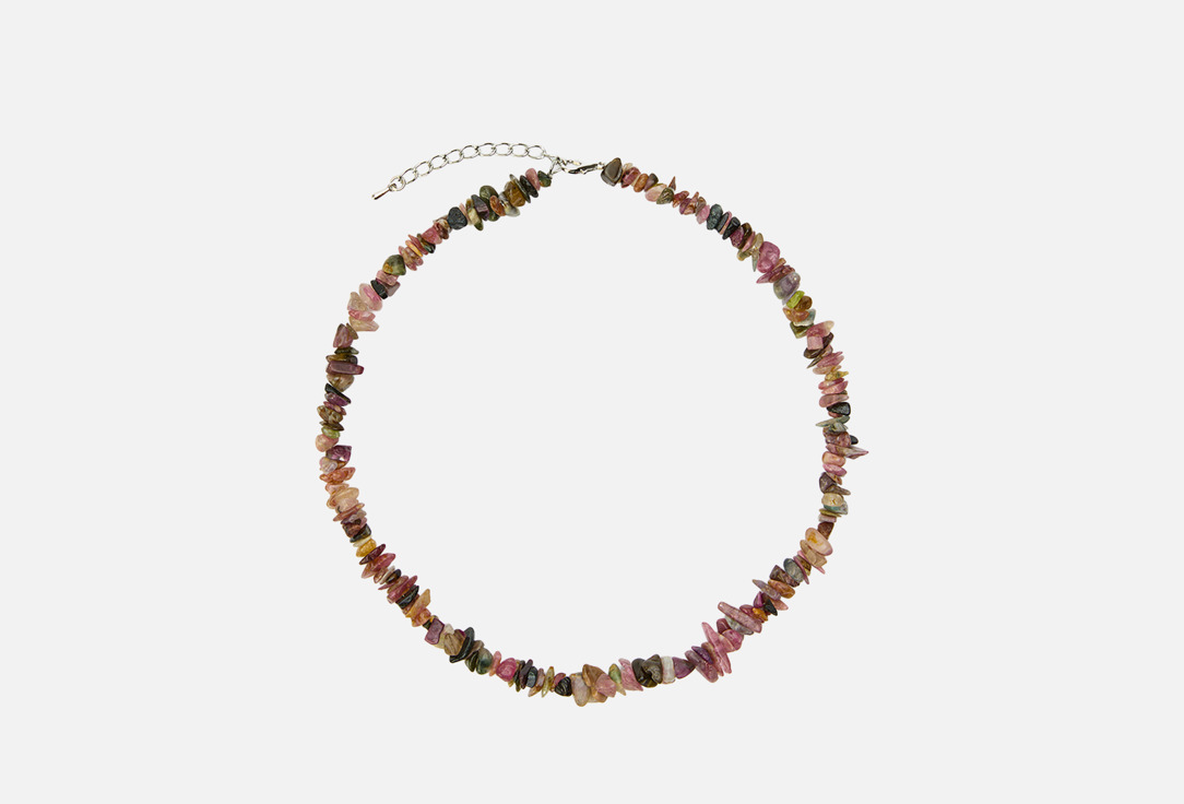 Изображение товара Колье из турмалина на ювелирном тросике длина 45 см с удлинительной цепочкой