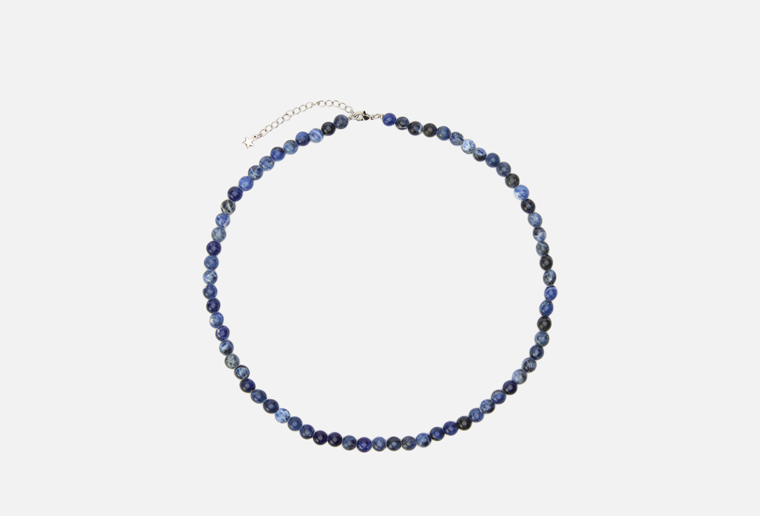 Изображение товара Колье из содалита и бижутерного сплава длиной 50 см + удлинитель 5 см