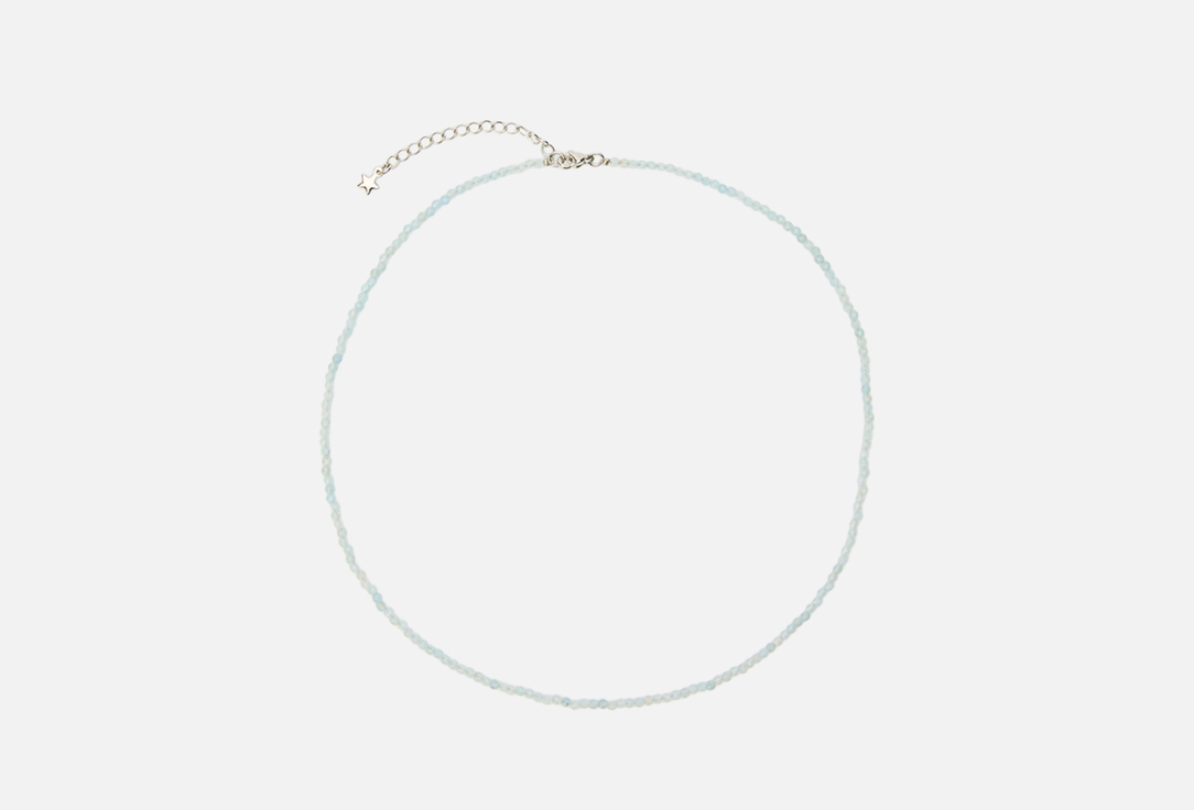 Изображение товара Колье из аквамарина Палитра на ювелирном тросике длина 41 см +2 см