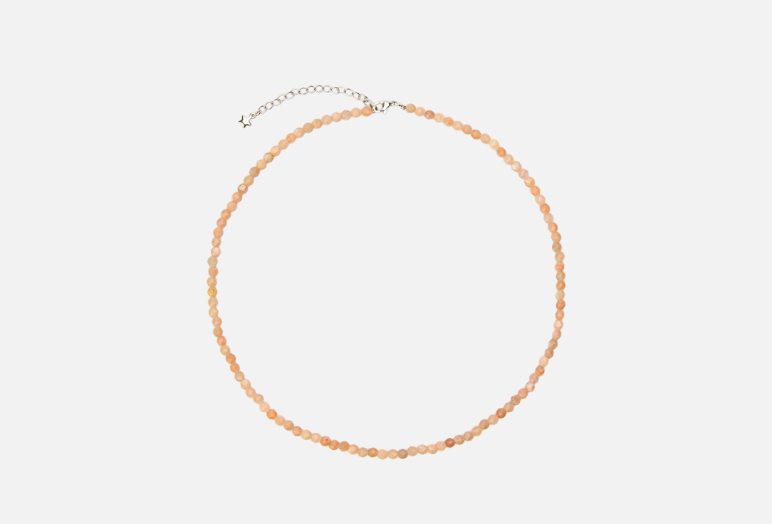 Изображение товара Колье из солнечного камня и бижутерного сплава 45 см + цепочка 5 см