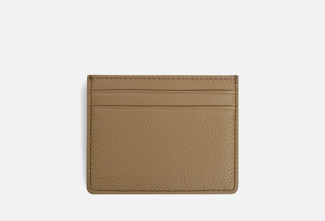 Изображение товара Кожаный картхолдер 12 STOREEZ Бежевый с пятью отделениями