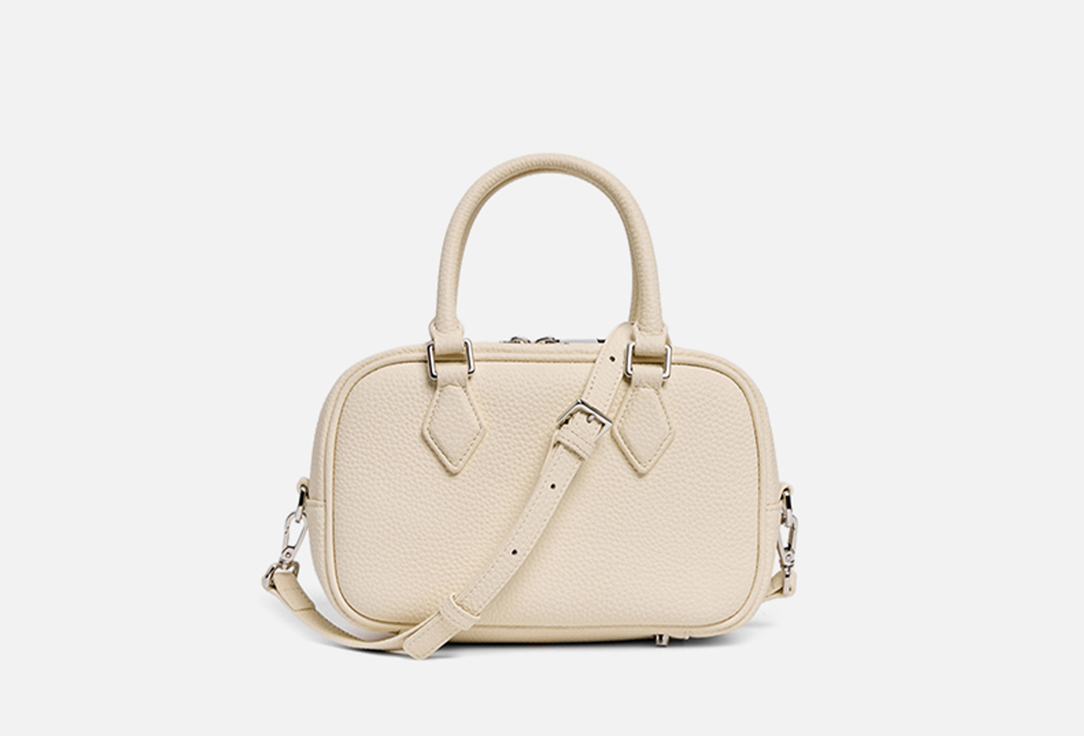 

Кожаная сумка с ручками 12 STOREEZ, Бежевый, Bowler