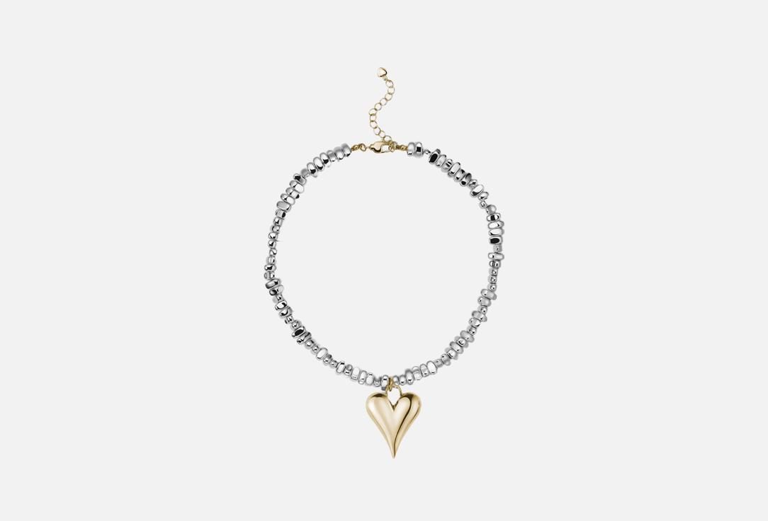 Изображение товара Колье LACHI из гематита с подвеской золотистое сердце