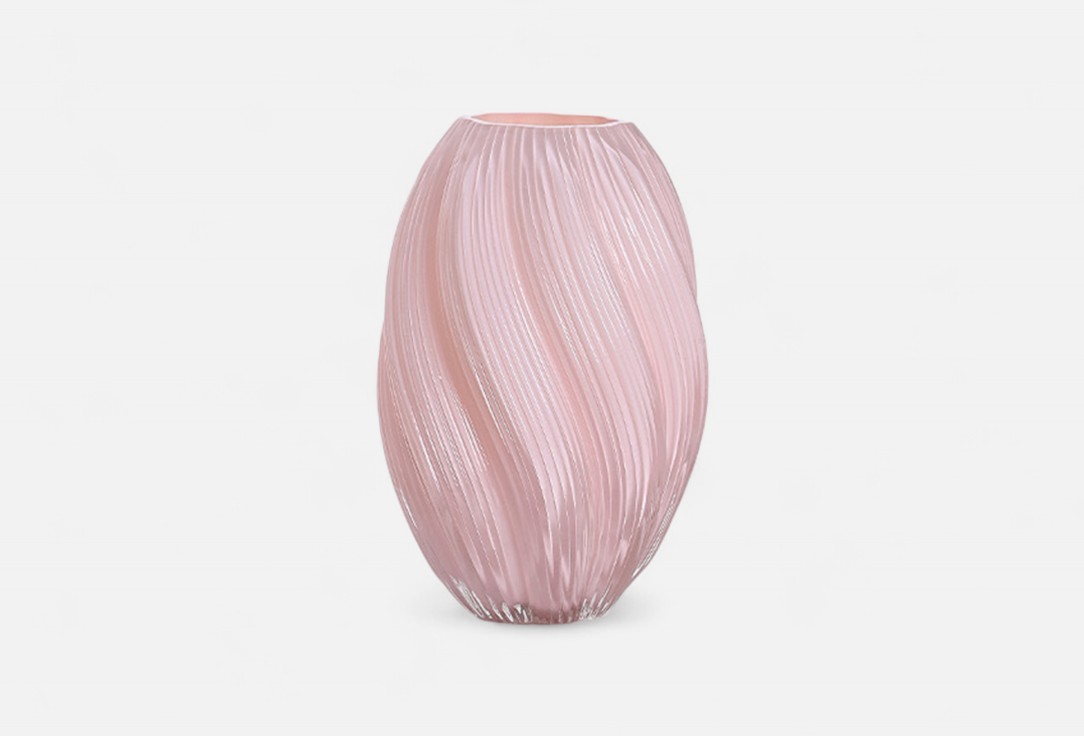 Изображение товара Элегантная стеклянная ваза L.amore перламутр 18х18х27 см для интерьера