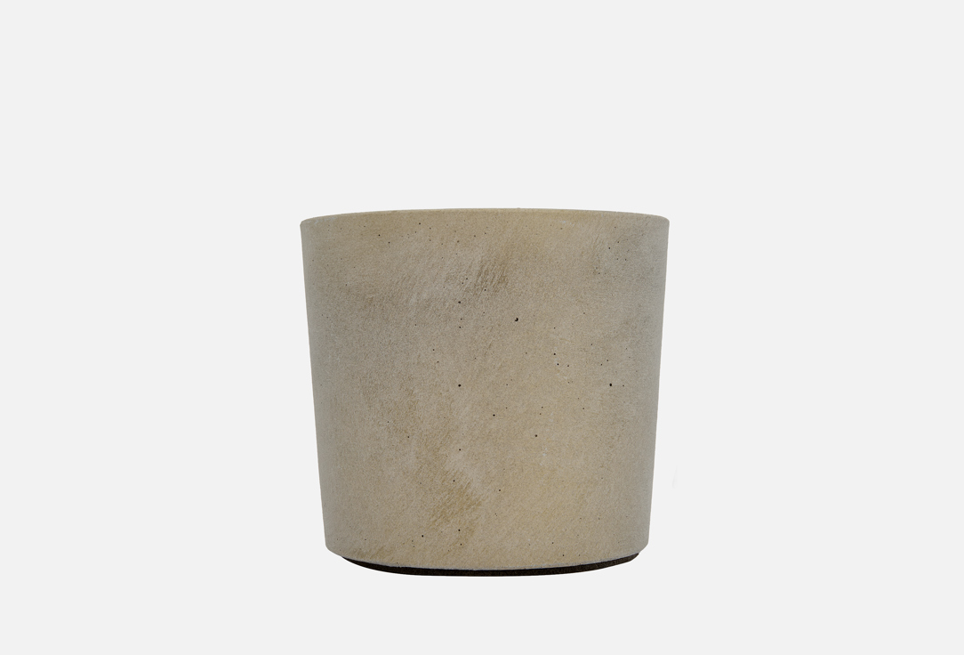 Изображение товара Горшок с поддоном KOMPOZIT Аура, светло-серый, кедр, d-14 см