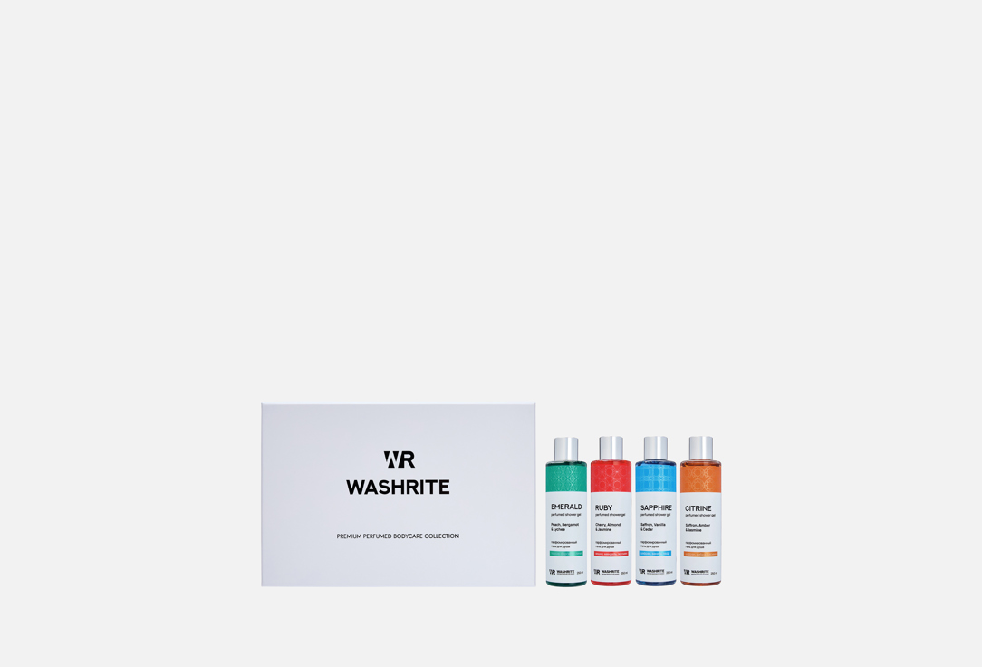 Изображение товара Подарочный набор парфюмированных гелей для душа WASHRITE Luxury stones 4х250 мл
