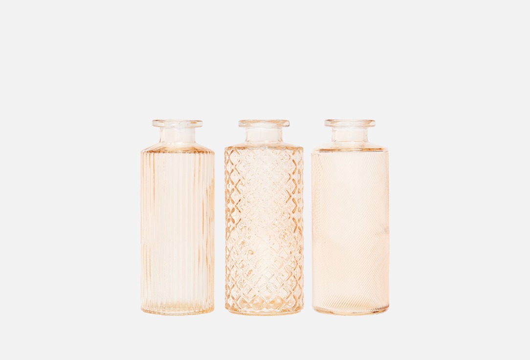 

Набор ваз для цветов и сухоцветов MANDARIN DECOR, Розовый, Лайн, карамель 3 шт