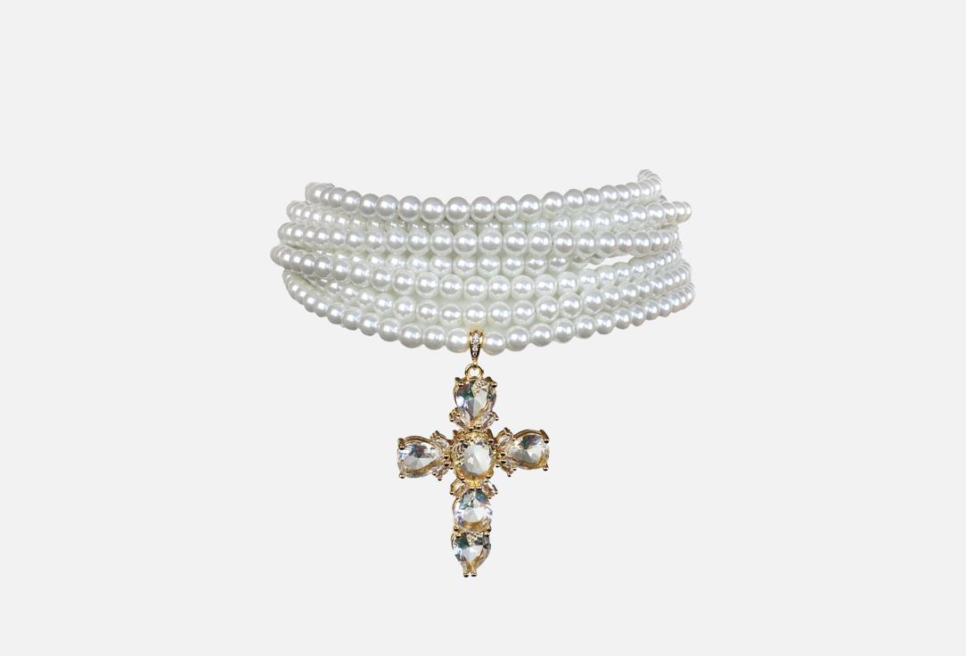 

Подвеска LA FAMILY, Из жемчуга с прозрачным крестом 1 шт