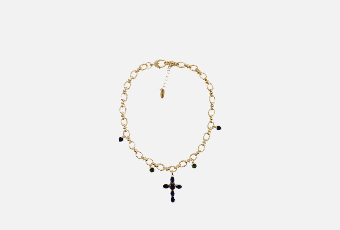 

Подвеска LA FAMILY, С синим крестом 1 шт