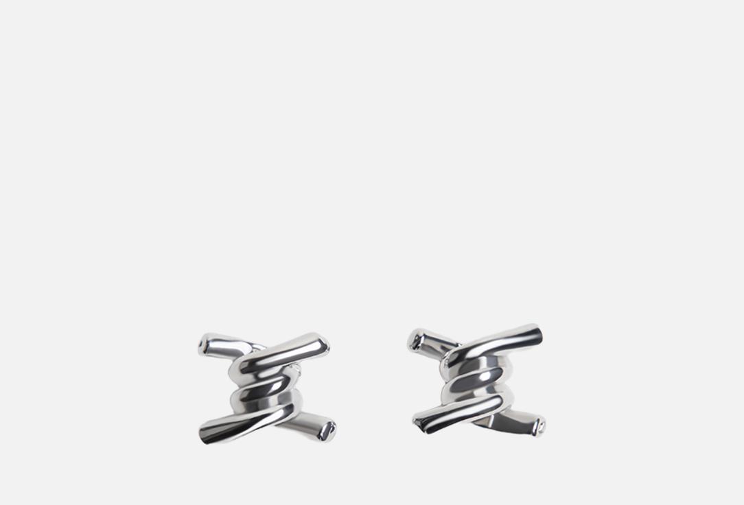 Изображение товара Женские серьги-гвоздики Befree в виде проволоки серебристые 1,5 см