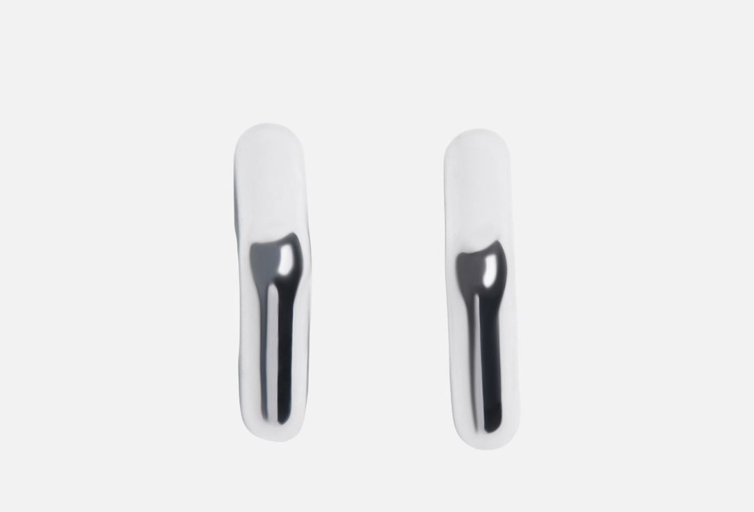 Изображение товара Женские серьги-гвоздики Befree квадратные полуколца серебристые 3,5 см