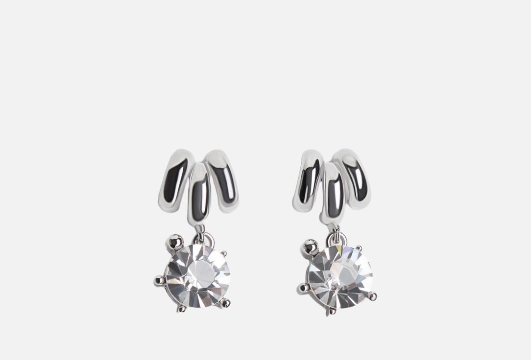 Изображение товара Женские серьги-гвоздики Befree с подвесками-кристаллами 1 см