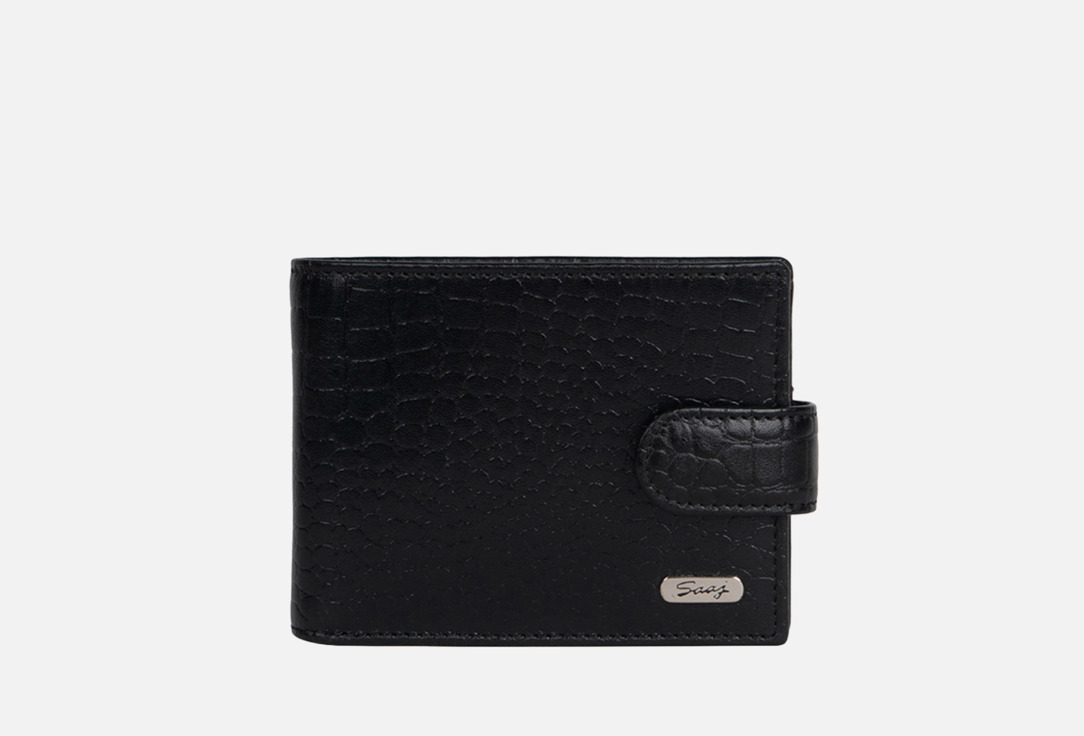 Изображение товара кожаный кошелек SAAJ черный/бежевый