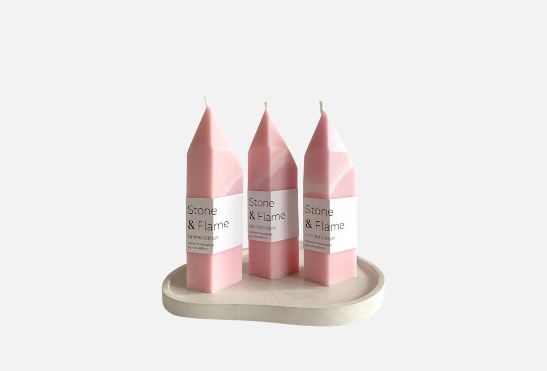Изображение товара Набор свечей Розовый кварц из коллекции StoneFlame для уюта и гармонии