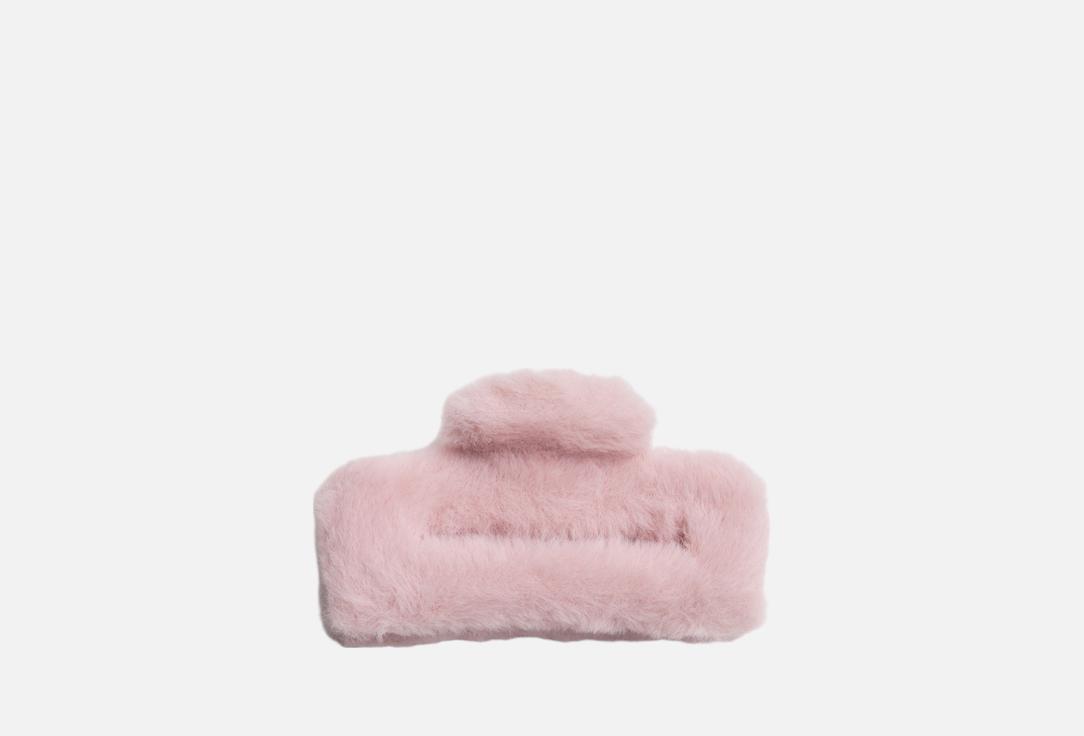 Изображение товара Женская заколка-краб для волос из пластика с меховым декором 8 см