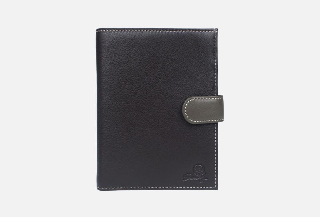 Изображение товара Кожаный кошелек SAAJ из натуральной кожи коричневый с отделениями для документов